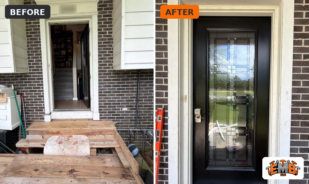 Before and after: Entry door replacement in Buena Vista, NJ
