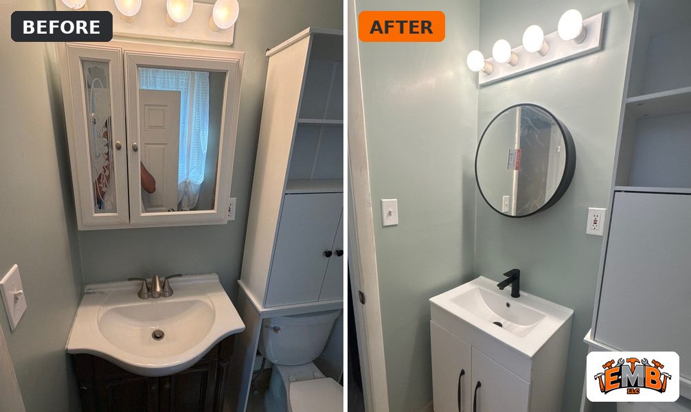 Before and after: Bathroom vanity upgrade in Lindenwold, NJ